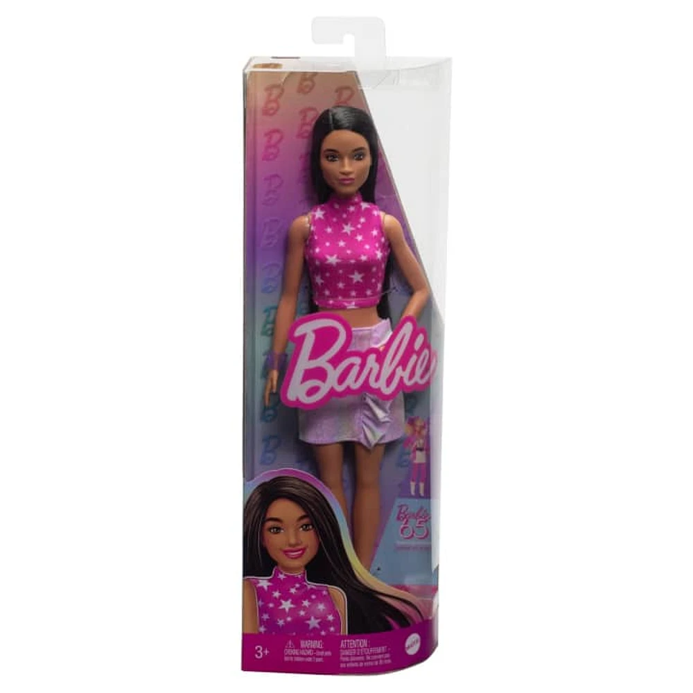 Barbie Fashionista Doll #215 - Black Hair & Iridescent Skirt