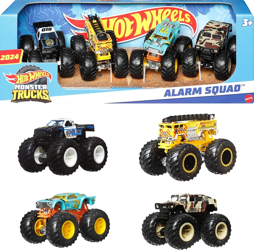 Hot Wheels Monster Trucks 4-Pack - Alarm Squad