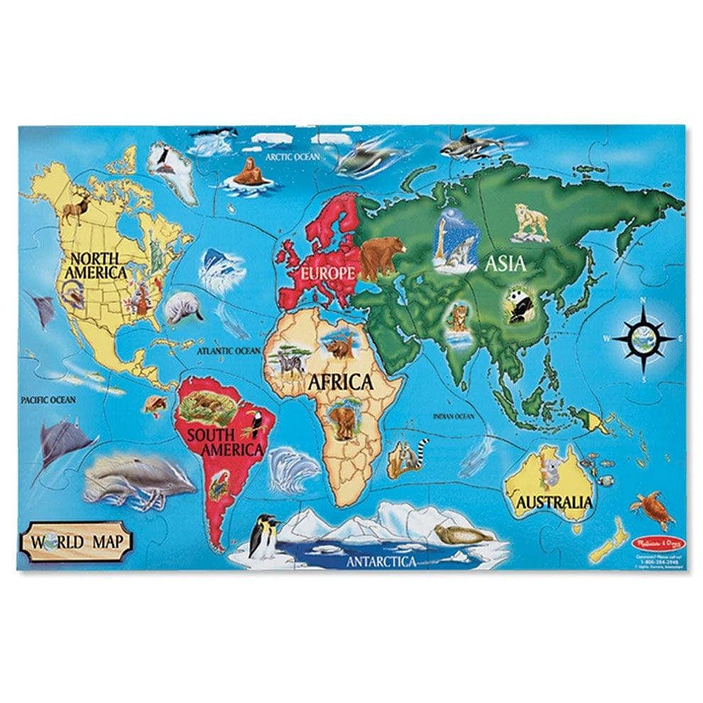 World Map Floor Puzzle - 33 Pieces