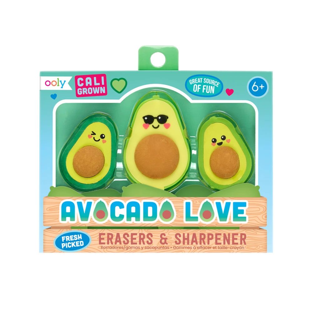 Avocado Love Erasers & Sharpener