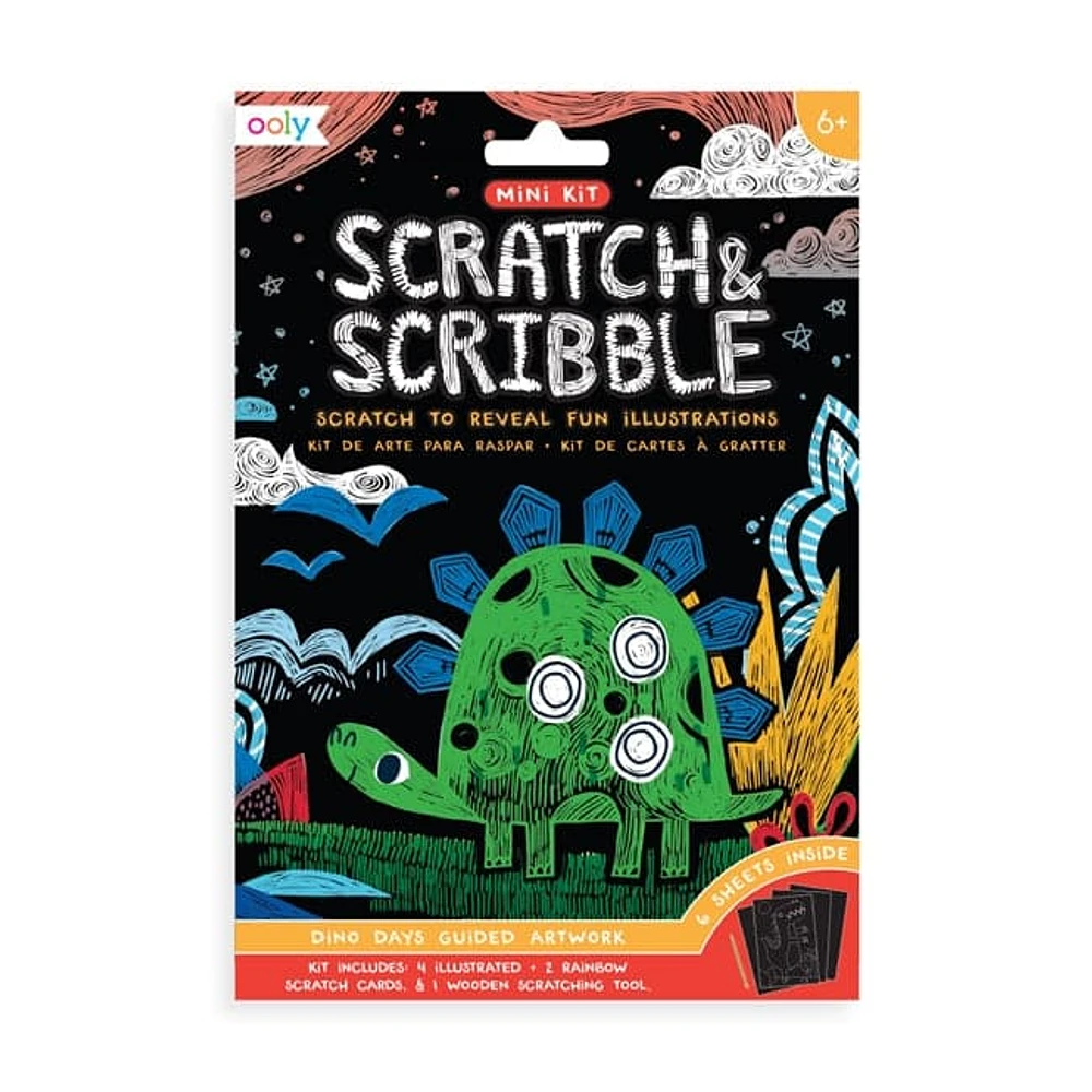 Mini Kit Scratch and Scribble Scratch Art Kit - Dino Days