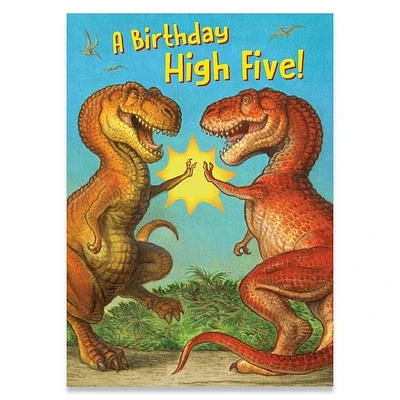 Dinosaur High-Five Birthday Card