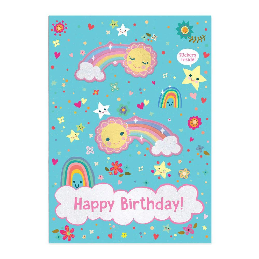 Rainbow With Stickers Card