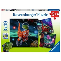 Dinosaurs in Space - 3x49 Piece Puzzle