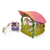 Glittering Flower House with Unicorns, Lake and Stable