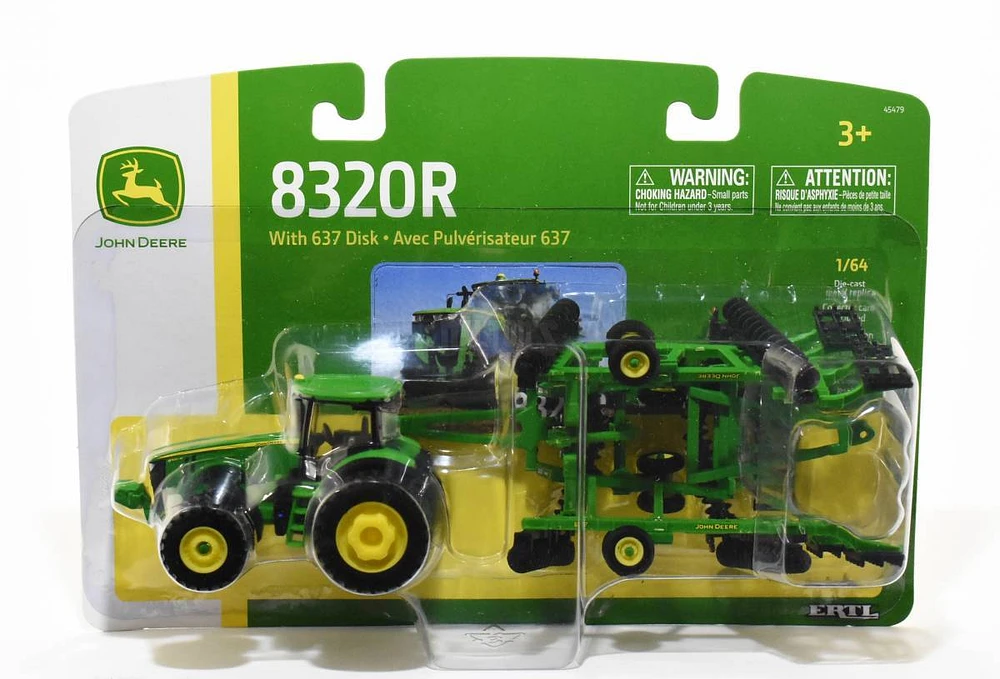 John Deere 8320R Tractor with JD 637 Disk
