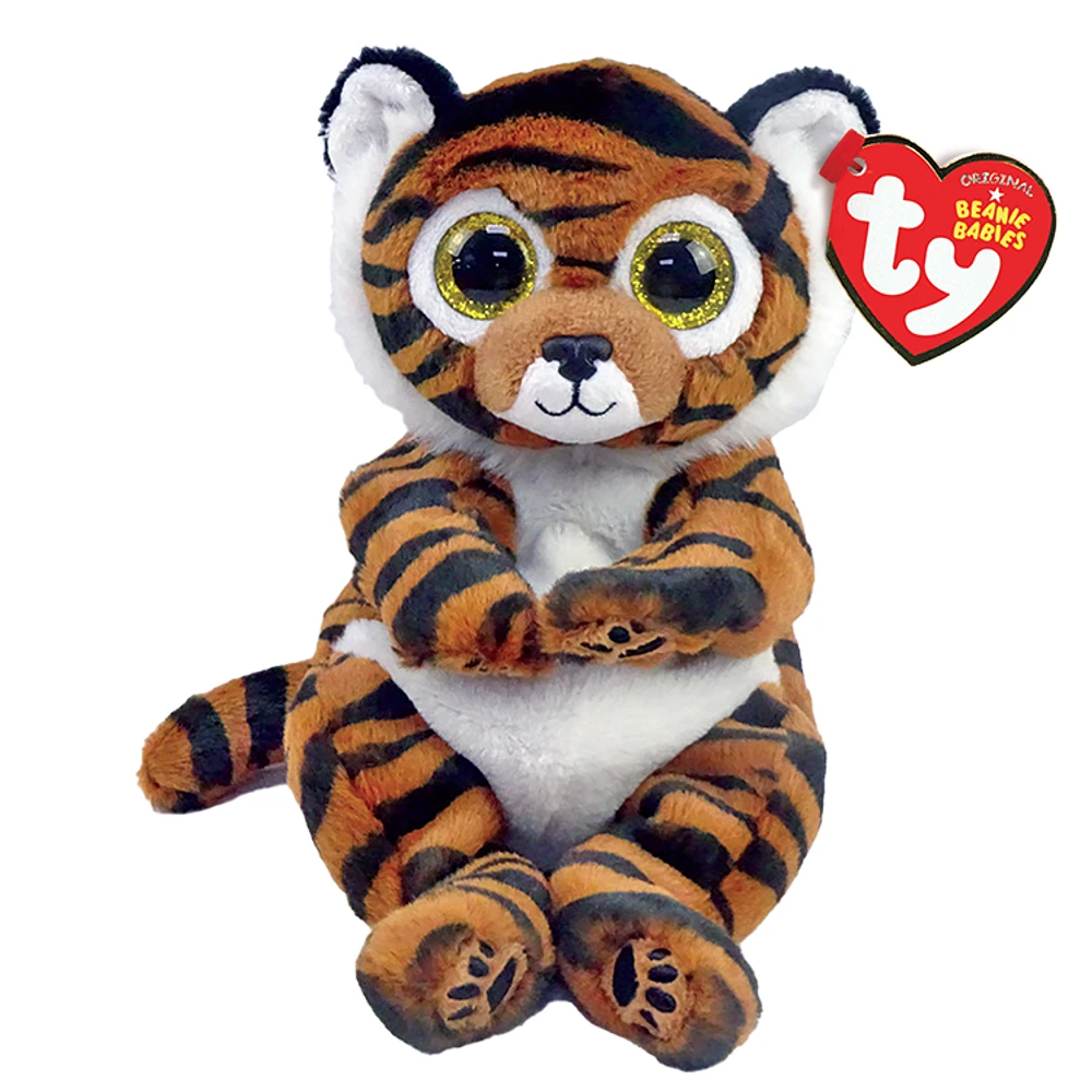 Beanie Bellie - Clawdia Black Striped Brown Tiger - Small 8"