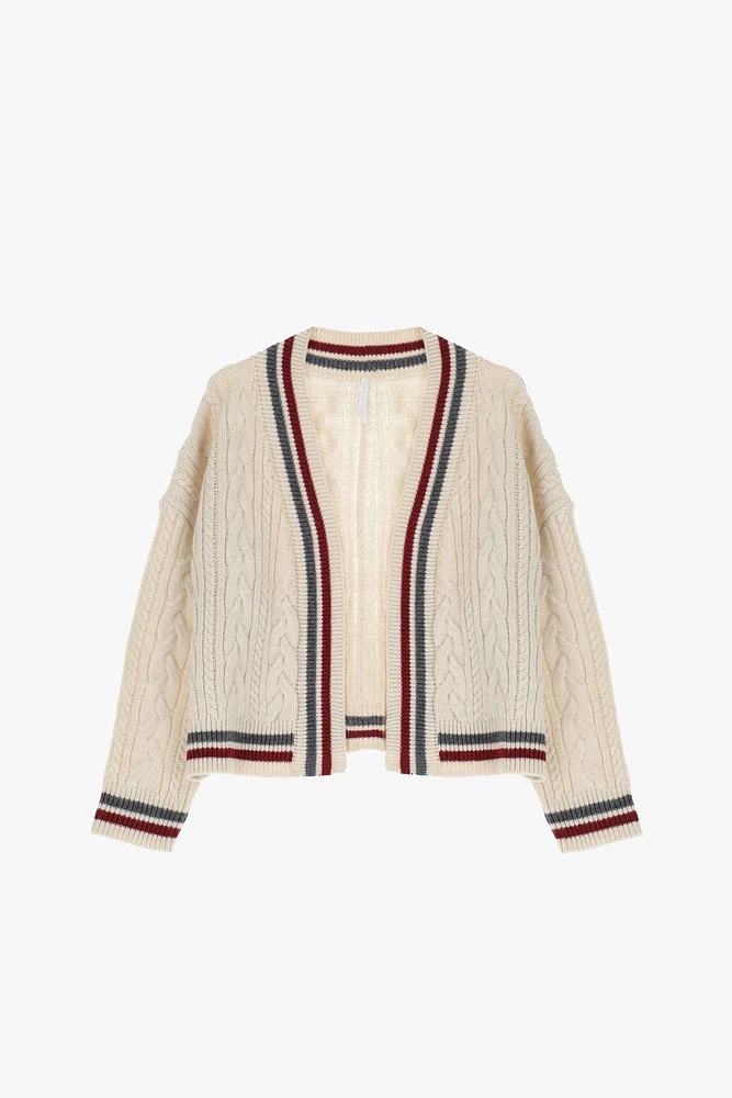 Cardigan en maille torsadée