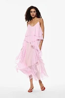 Robe superposée à fines bretelles