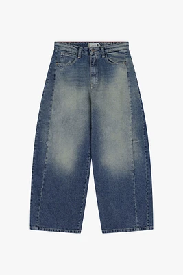 Jean ballon taille mi-haute