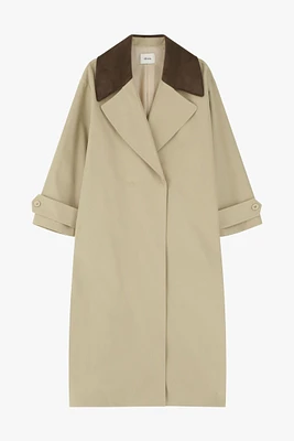 Trench-coat contrasté