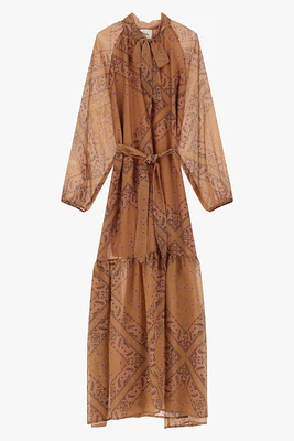 Robe imprimée ceinturée