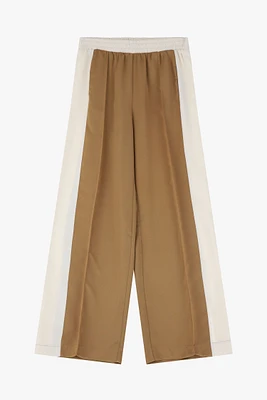 Wide-leg trousers with color blocks