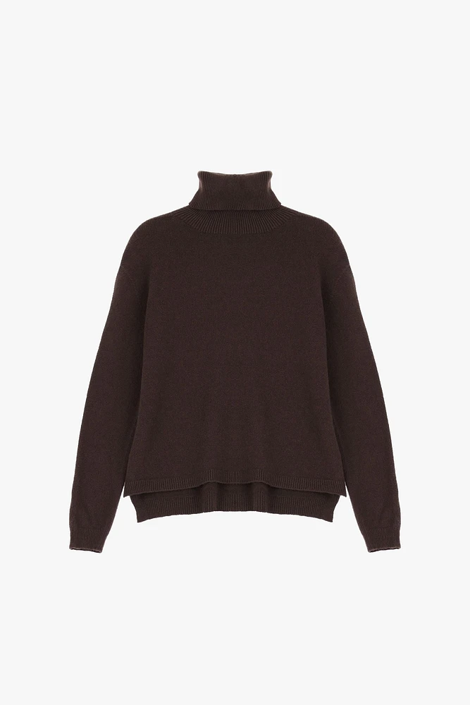 Sweater with turtleneck and long sleeves