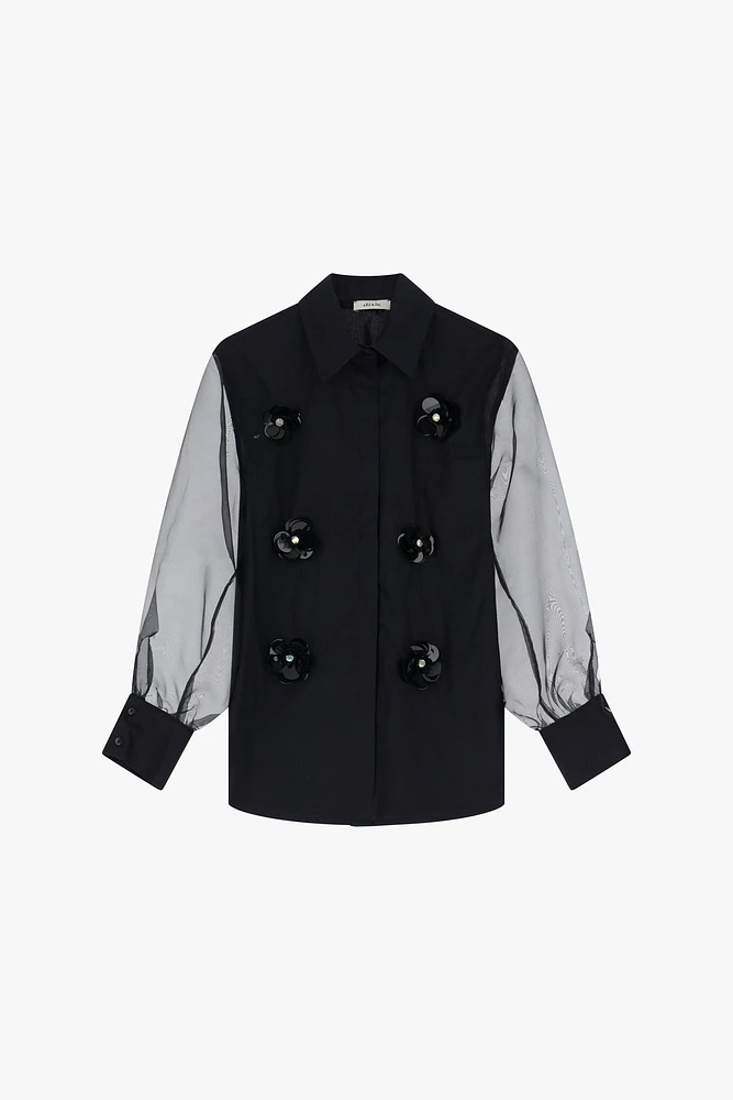 Floral Embellishment Shirt