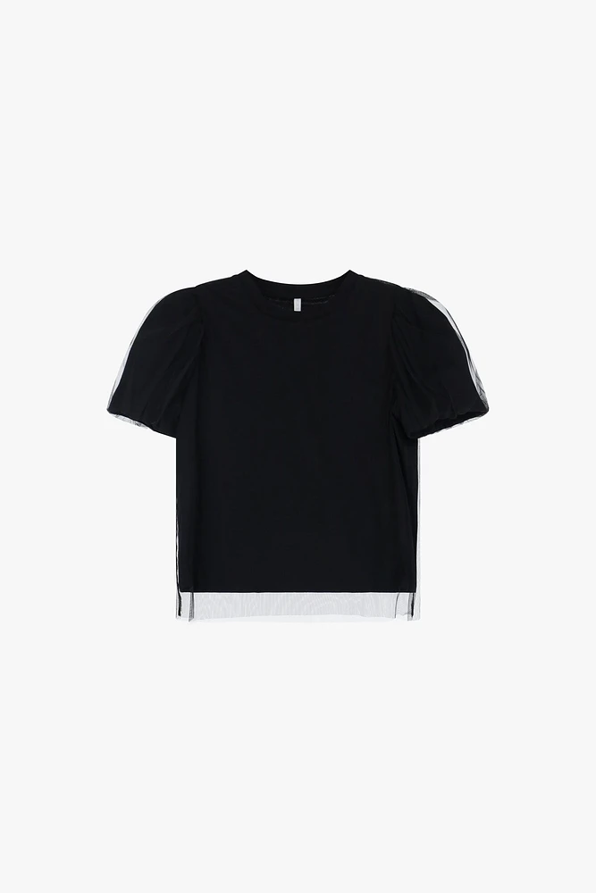 Sleeve Sheer T-shirt