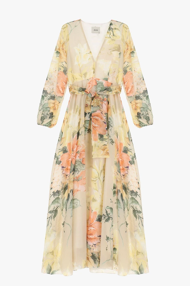 Robe fleurie ceinturée