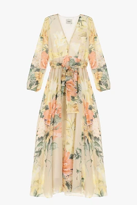 Robe fleurie ceinturée