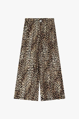 Pantalon large à imprimé animalier