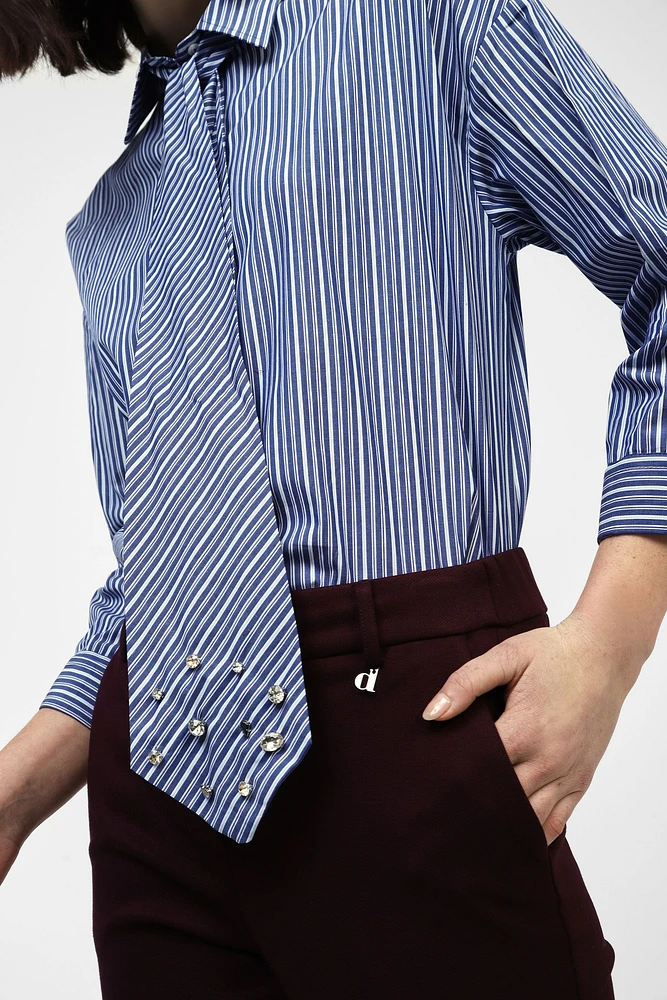 Striped Shirt with Tie