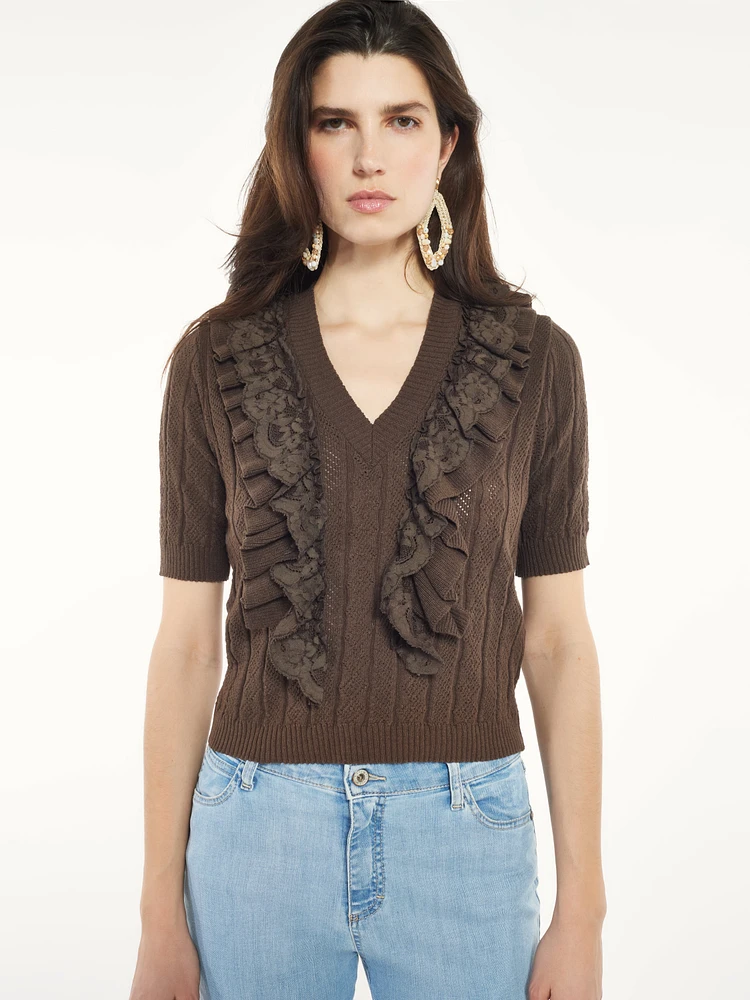 Ruffled Knit Top