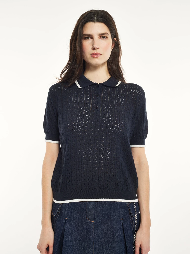 Ribbed Knit Polo
