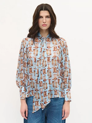 Graphic Cowboy Blouse