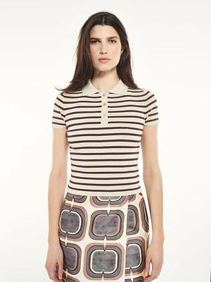 Polo en tricot rayé