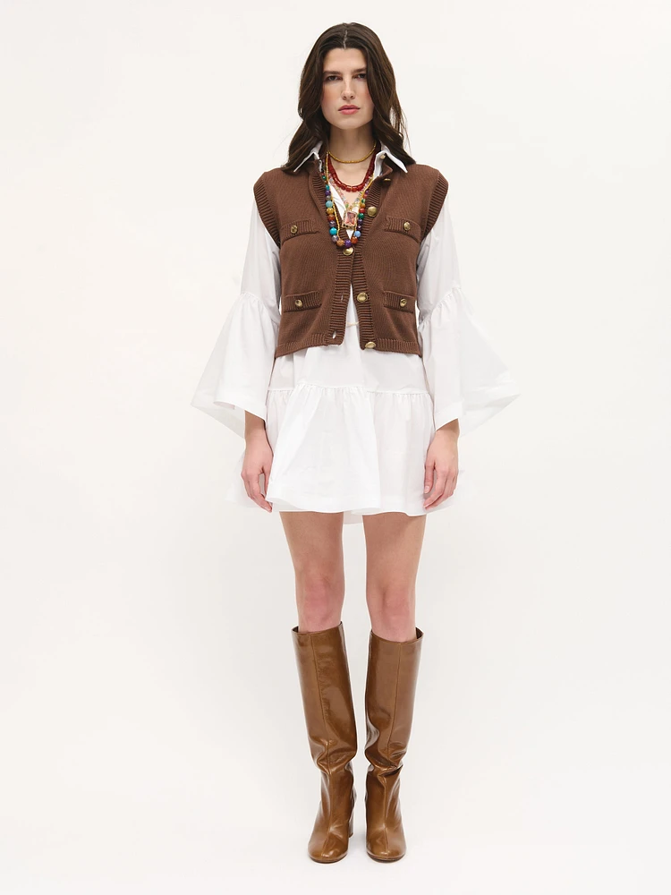 Sleeveless Knit Cardigan