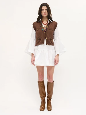 Sleeveless Knit Cardigan