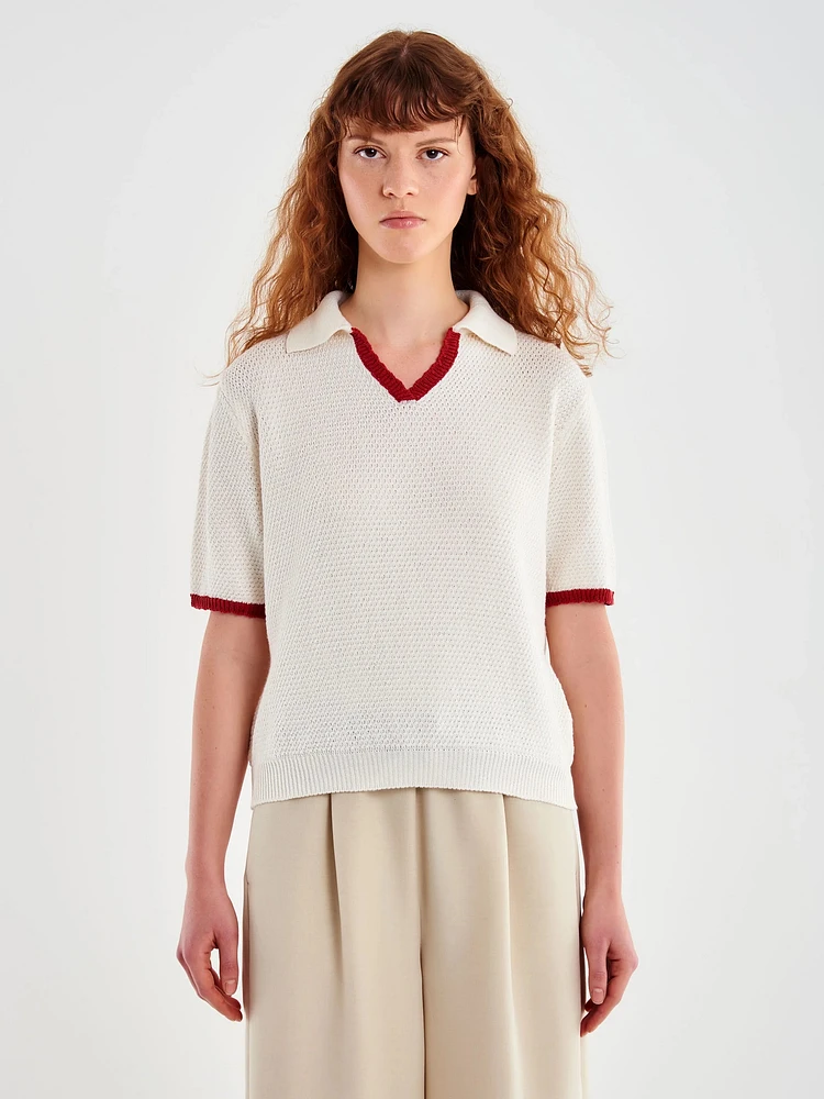 V-neck Half Sleeve Sweater
