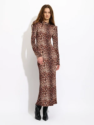 Robe longue léopard
