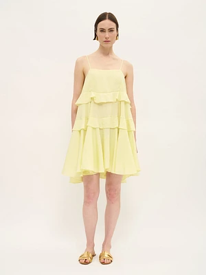 Mini-robe à volants et en sorbet citron
