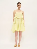 Mini-robe à volants et en sorbet citron