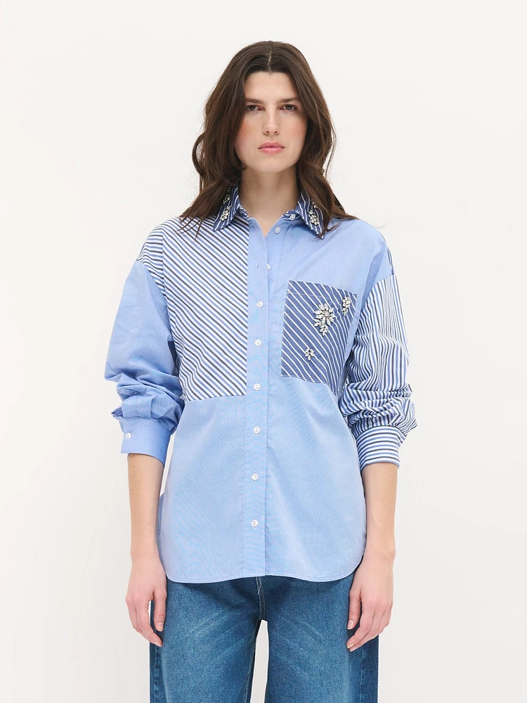Shirt with stripes and details