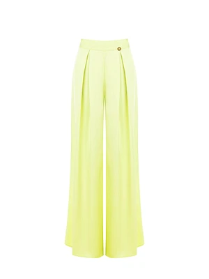 Satin Palazzo Trousers with Darts