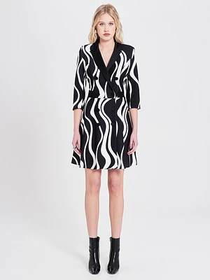 Wave Print Jacket Dress