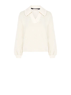 Pull texturé à col en V