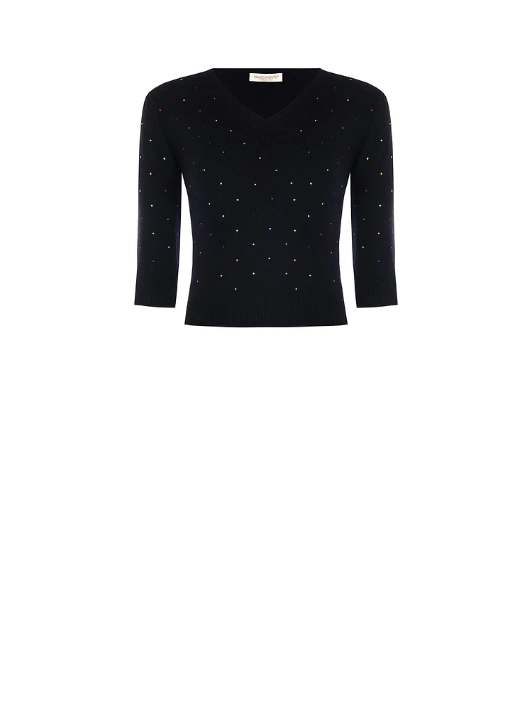Pull en tricot avec strass