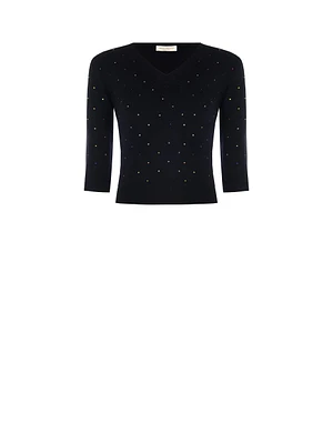 Rhinestone Knit Sweater