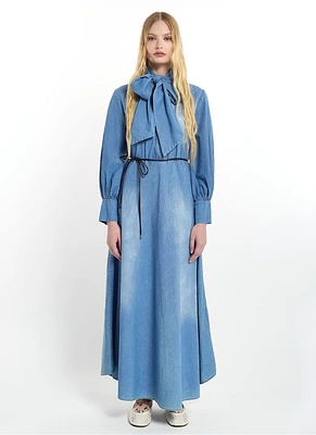 Robe longue en jean