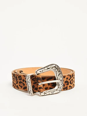 Leather Leopard Belt
