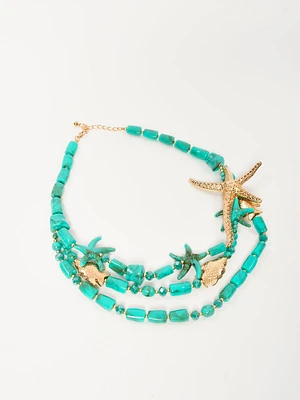 Turquoise Stone Nautical Necklace