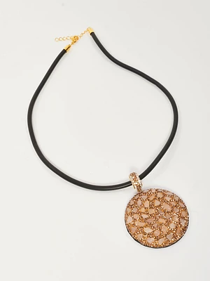 Thin Rubber Pendant Necklace