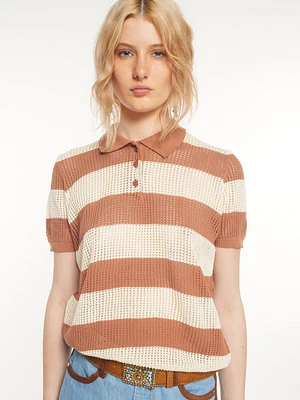 Striped Knit Polo