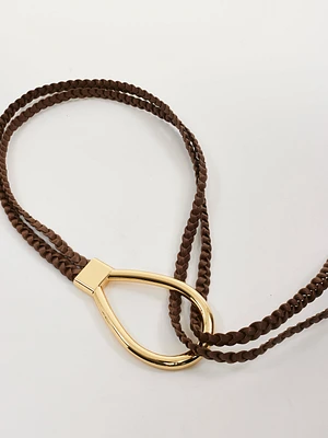 Ceinture à boucle tressée fine