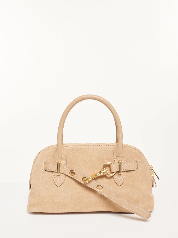 Suede Top Handle Bag