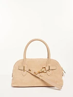 Suede Top Handle Bag
