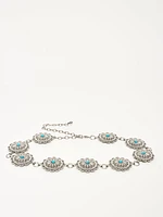 Ceinture à chaîne ornée de rosaces