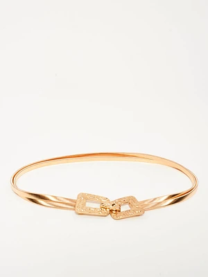 Skinny Waist Belt with Double Metal Stretch Chain